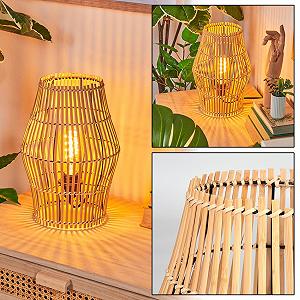 Настільна лампа HOFSTEIN Cardeira метал / бамбук 32 см E27 Чорний/Натуральний - Фото 1