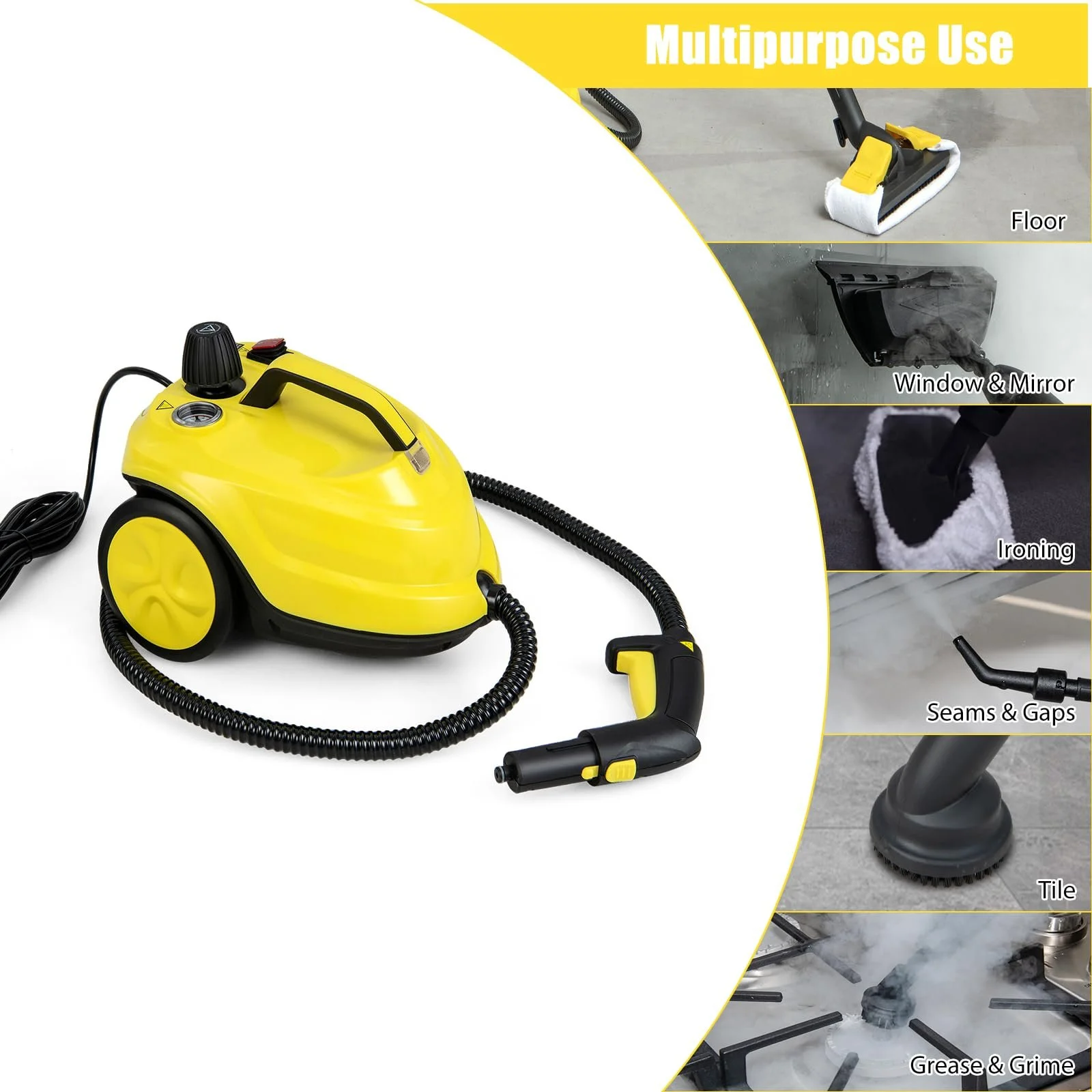 Пароочисник SOARS 13 аксесуарів 5 bar 160 °C 2000 W 1.8 L кабель 5 m, фото №3