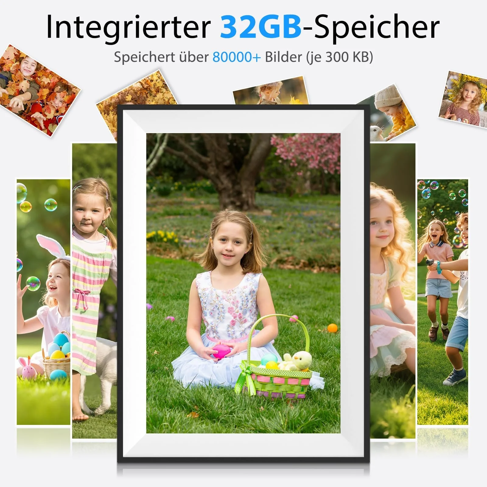 Цифровая фоторамка Frameo 10.1 дюймов 1280 x 800 HD IPS Сенсорный экран 32 GB Белая, фото №7