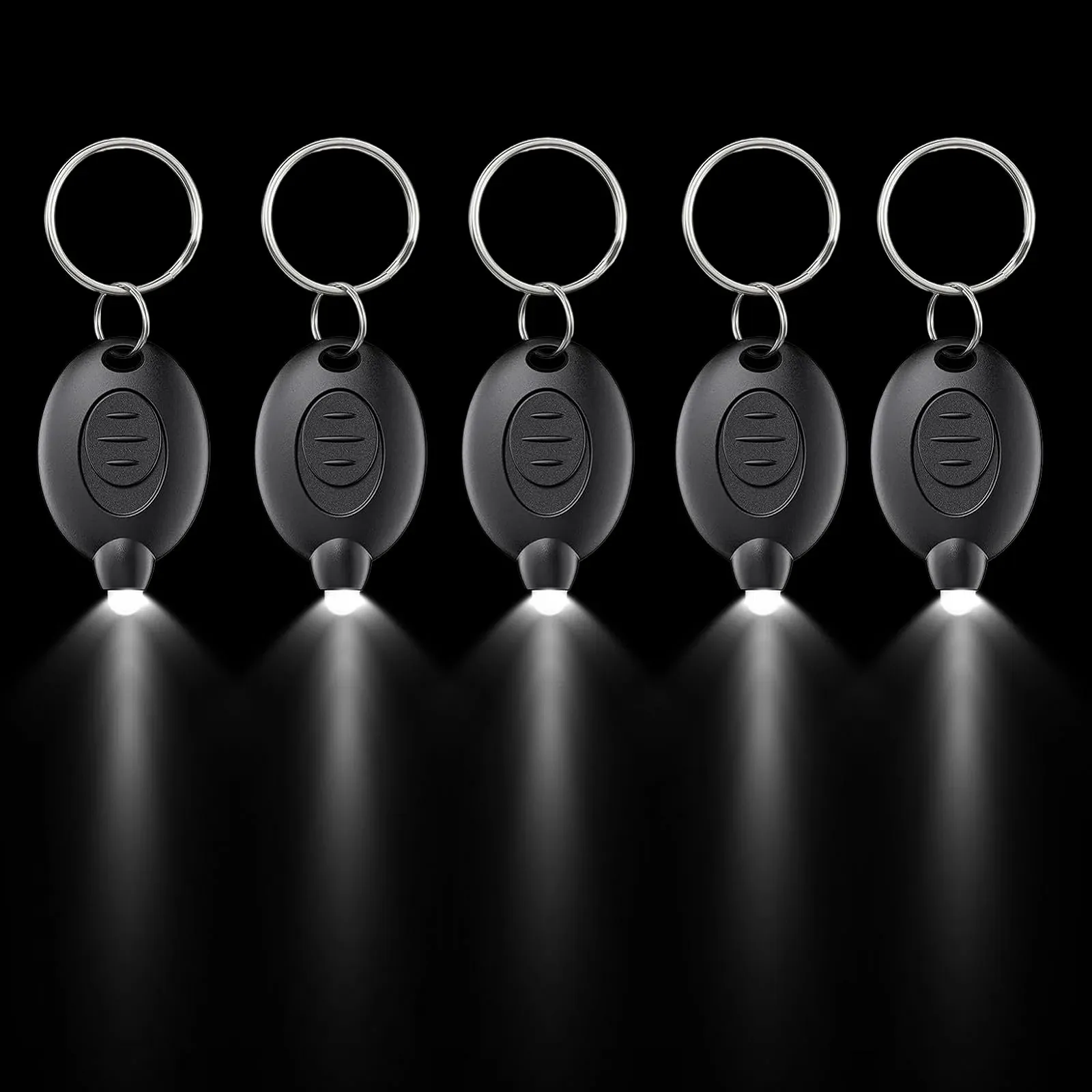 Набір 5 LED ліхтариків-брелоків, Міні LED  14 люмен, портативний ультра-яскравий на батарейках для походів та аварійного освітлення, фото №6