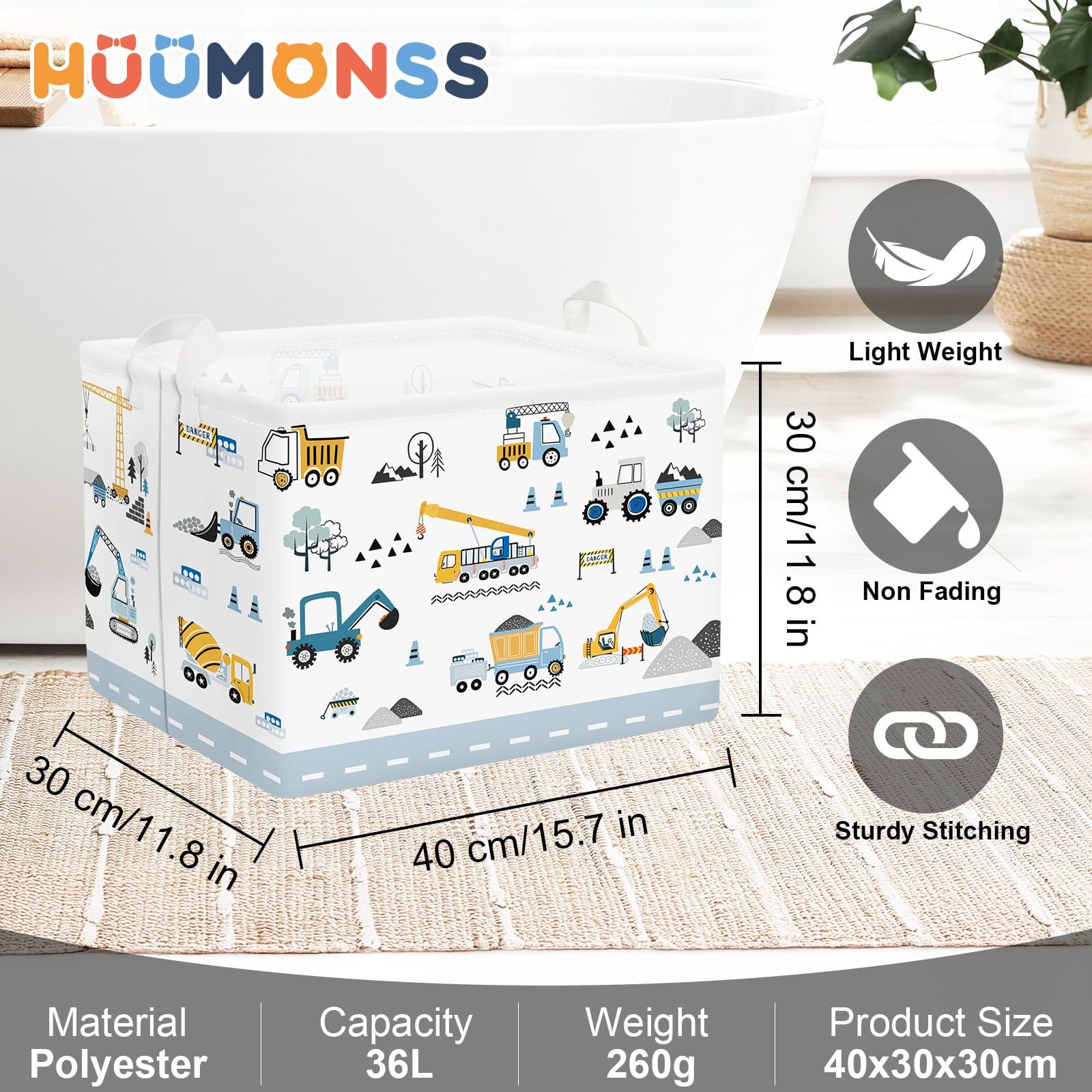 Корзина HUUMONSS для детской, складная, для мальчиков, большая, 36 л, фото №6