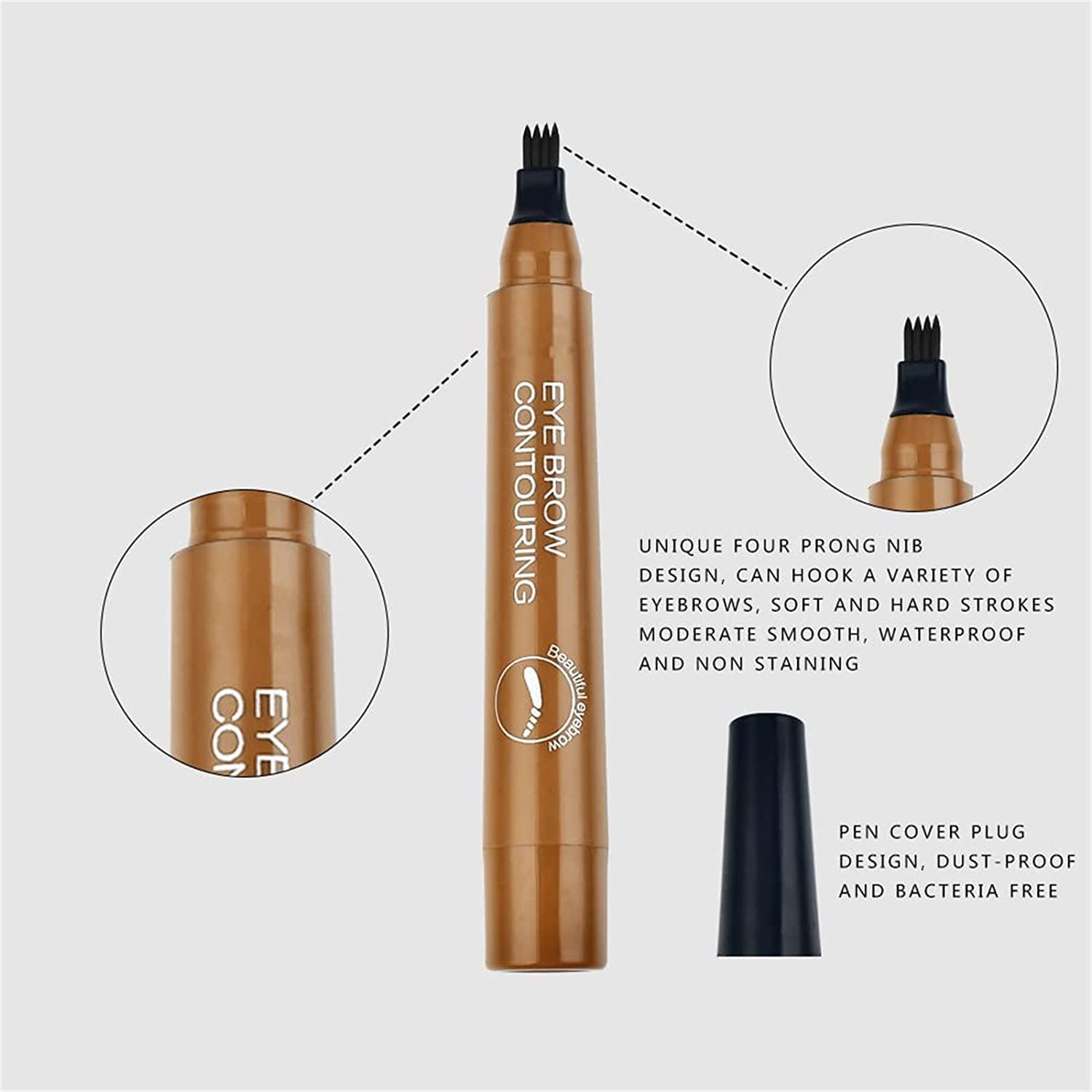 Олівець для брів Tattoo Pen Waterproof Auburn Brown, фото №5