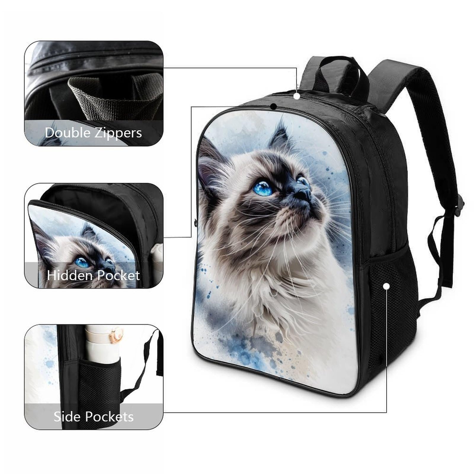Ранец Ragdoll FPAKAKIIE для девочек, подростков, большая школьная сумка, рюкзак для школы, трекинговый рюкзак, водонепроницаемый для школы, путешествий, школьный ранец 40x28x16 см, фото №3