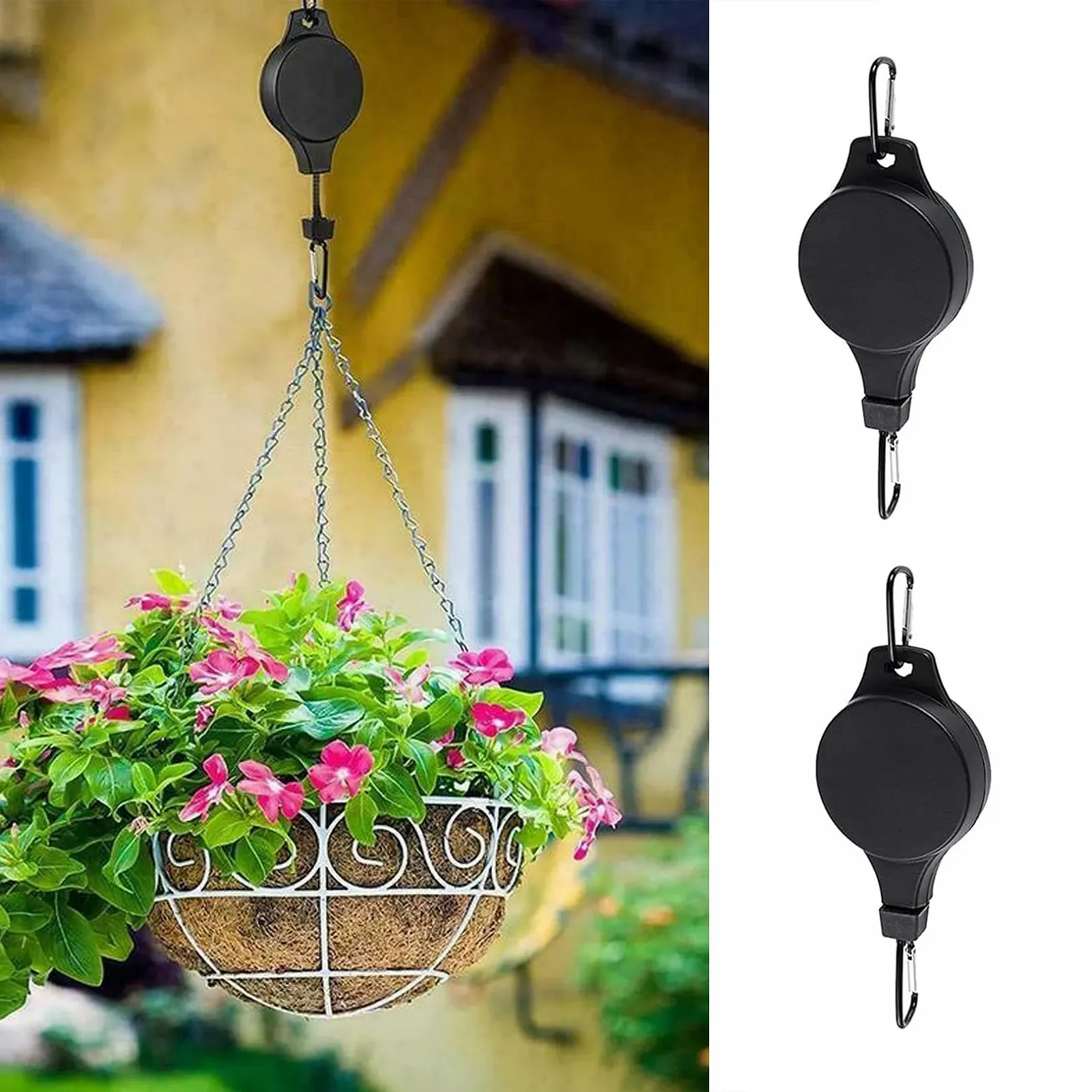 Підвісні тримачі-ролики для рослин 2 шт. Регульовані Чорні, фото №5 Підвісні тримачі-ролики для рослин 2 шт. Регульовані Чорні, фото №5