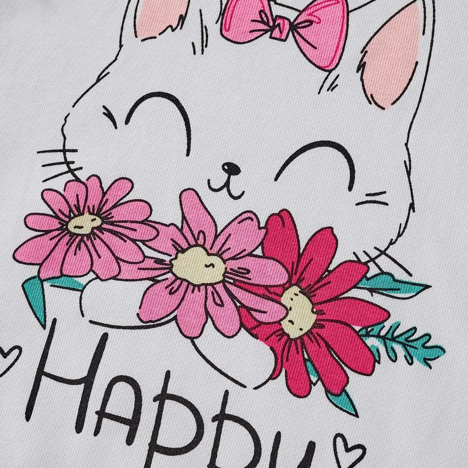 Дівчачий світшот Generisch з круглим вирізом, принтом котів, довгими рукавами, бавовняний, фото №8