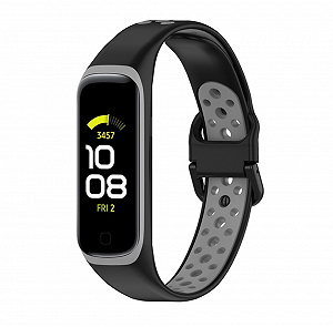 Силиконовый ремешок Primo Perfor Sport для фитнес-браслета Samsung Galaxy Fit 2 (SM-R220) - Black&Gray synthetic.ua - Фото 1