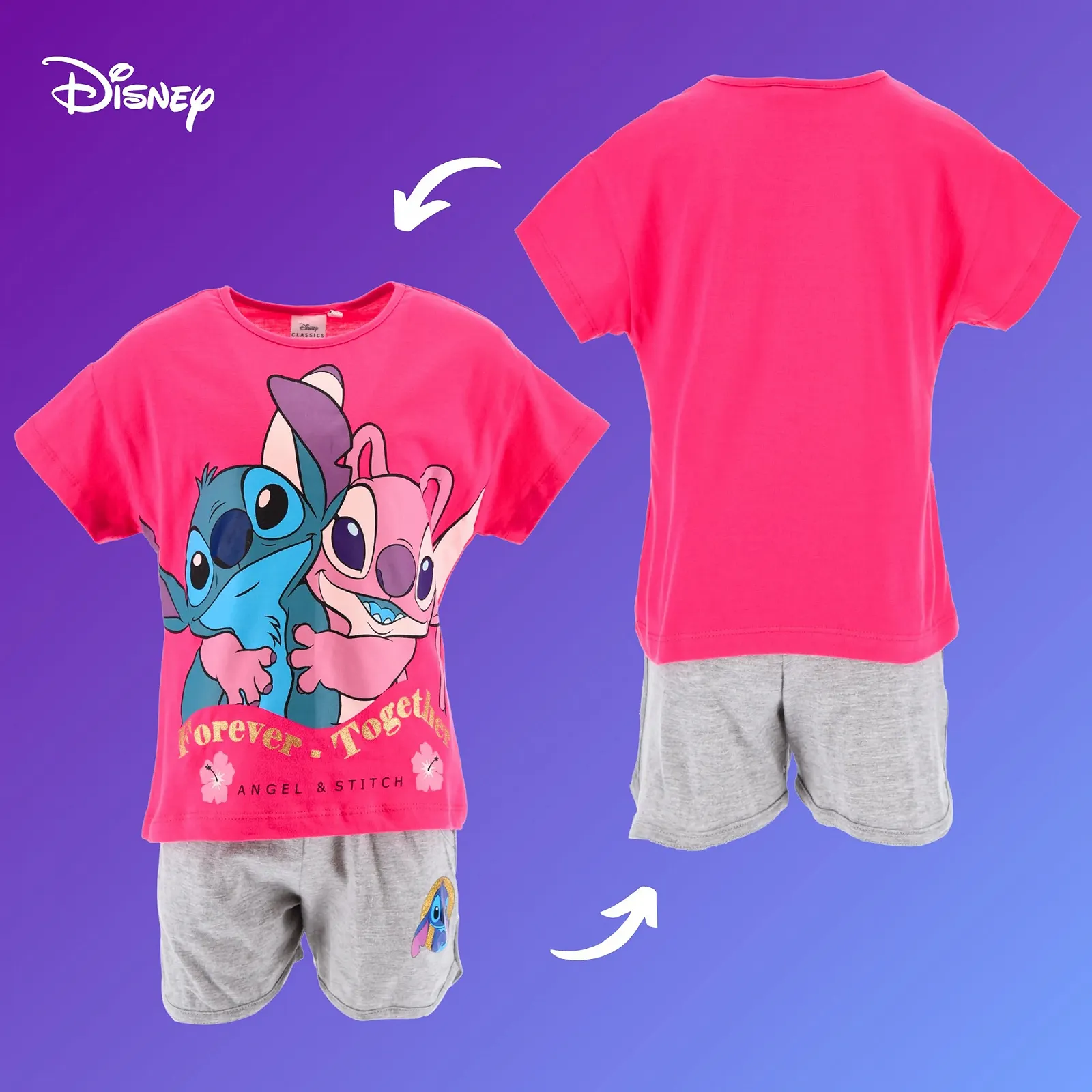 Комплект Бавовняний Disney Stitch & Angel для Дівчаток Літній Forever Together, фото №9 Комплект Бавовняний Disney Stitch & Angel для Дівчаток Літній Forever Together, фото №9