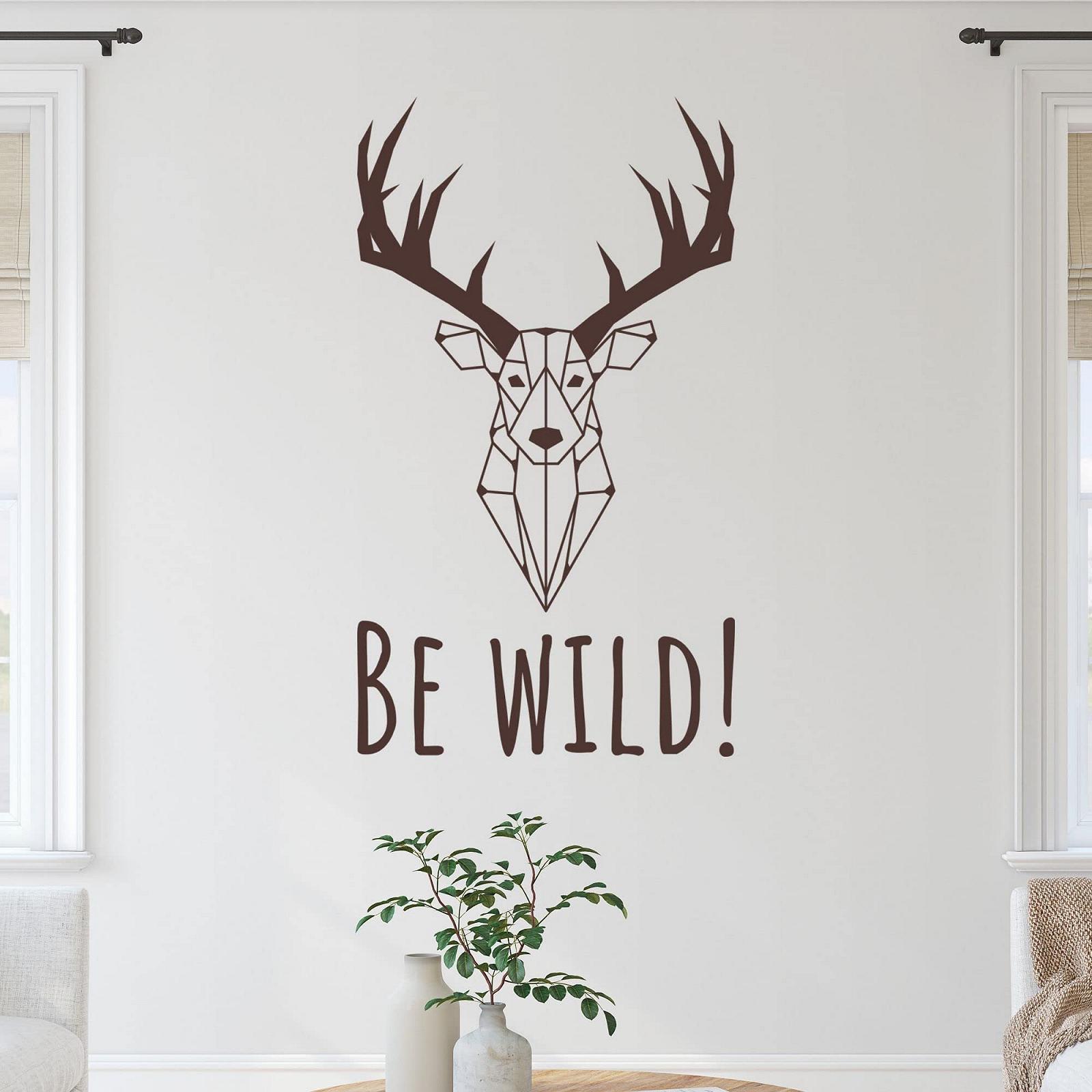 Настінна наклейка GRAZDesign Stag Head Be Wild 52 x 30 см 091 золота, фото №3 Настінна наклейка GRAZDesign Stag Head Be Wild 52 x 30 см 091 золота, фото №3