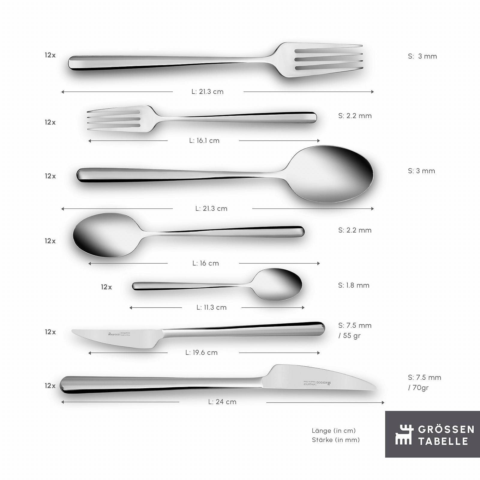 Набор столовых приборов Karaca Boreas 84 предмета, нержавеющая сталь 18/10, на 12 персон, серебряный, фото №3 Набор столовых приборов Karaca Boreas 84 предмета, нержавеющая сталь 18/10, на 12 персон, серебряный, фото №3