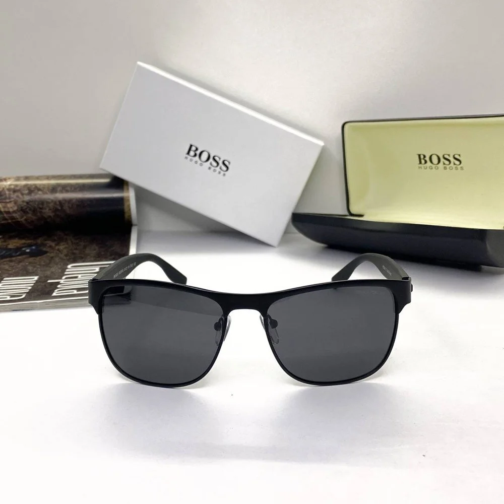 Солнцезащитные очки для мужчин Hugo Boss черные с чехлом, фото №3