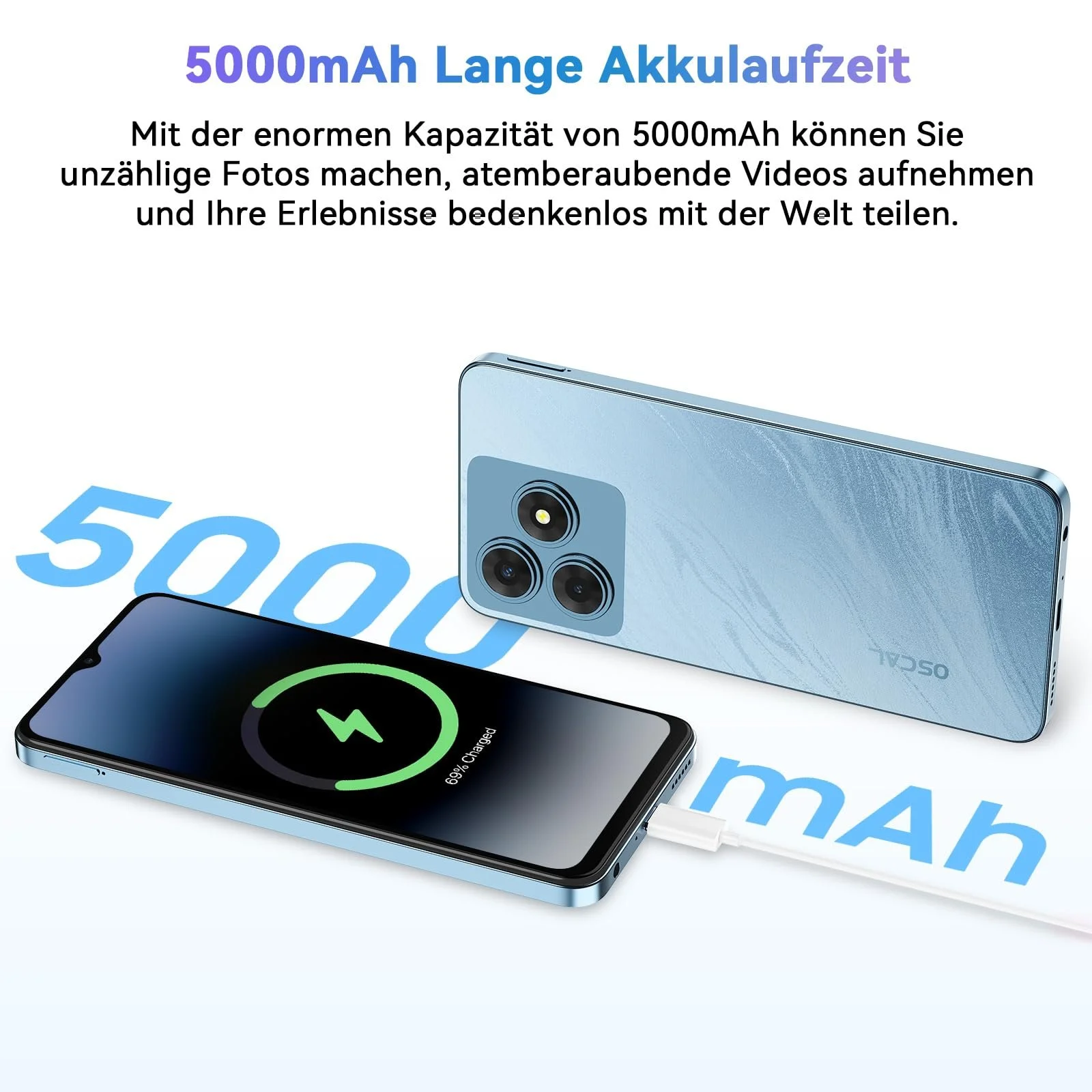 Мобильный телефон OSCAL Flat 2, 12 ГБ + 128 ГБ/2 ТБ TF, 6.56 дюймов HD+ 90Hz, 13 МП + 8 МП, 5000 мАч, Dual SIM/OTG/GPS/Fingerprint/Gemini, фото №3
