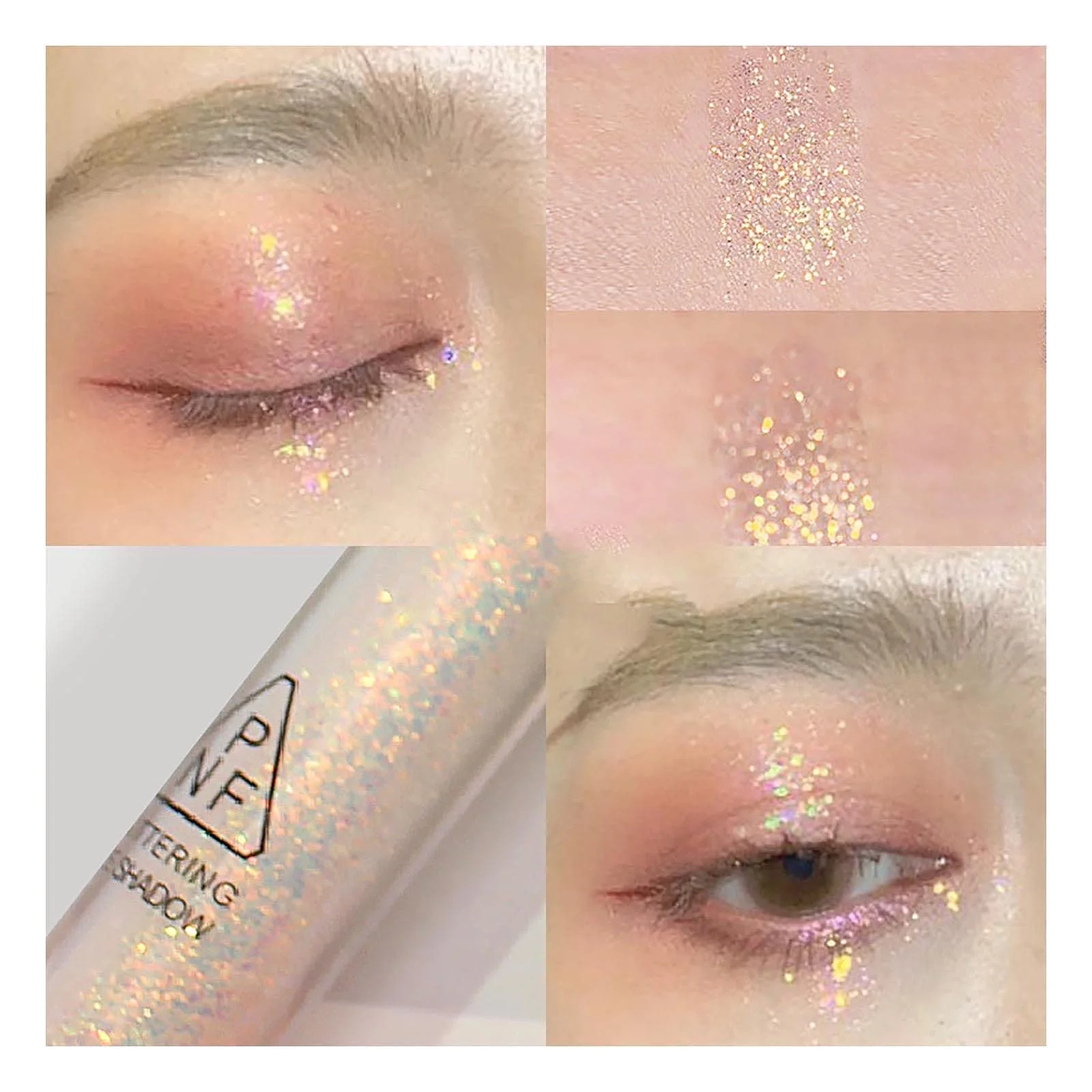 Тени для глаз Colourful Жидкая Блестящая Водостойкая Золотой Кристалл, фото №2