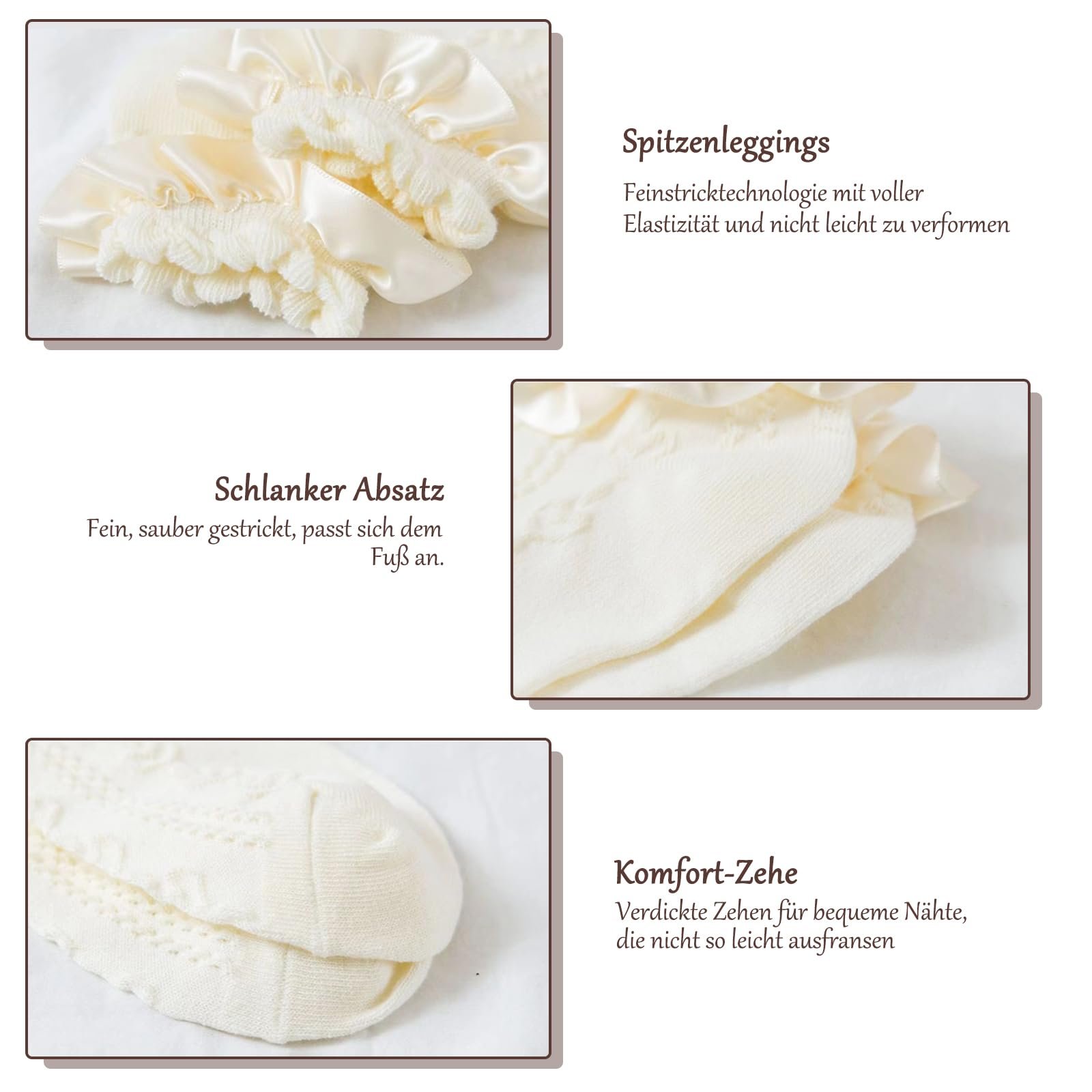 Носки с рюшами (6 пар) Черный Белый Абрикосовый, фото №3