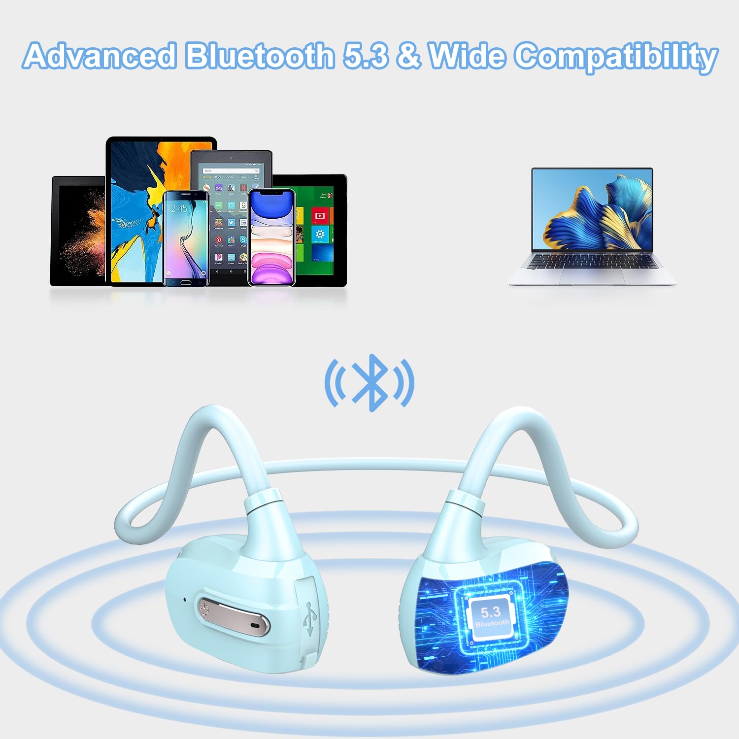 Наушники Friencity Bluetooth 5.3 Беспроводные Открытые с Микрофоном для Детей 13g Сверхлегкие Безопасные и Удобные, фото №5