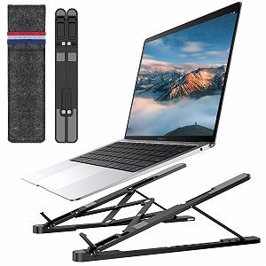 Підставка для ноутбука алюмінієвий сплав складаний портативний 10-17.3 дюймів (Чорний) - Фото 1