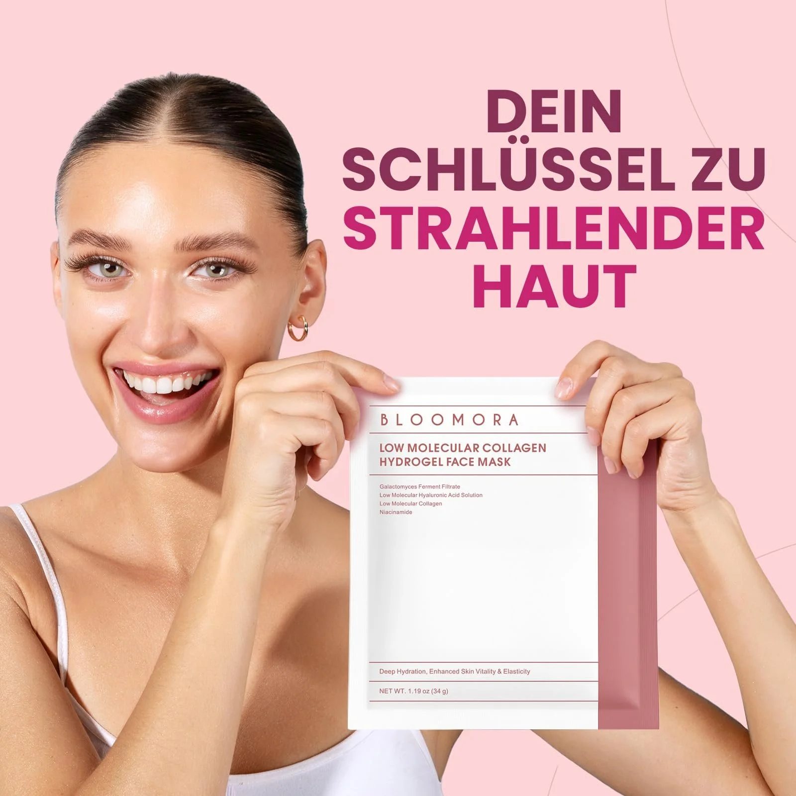 Маска для обличчя Колаген для глибокого зволоження, 34 г x 4 шт, фото №7