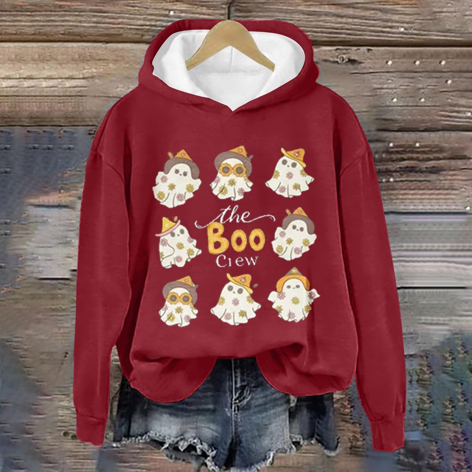 Женский свитшот Generisch Без капюшона Элегантный Базовый Свободный Рождественский Свитер в Семейном Стиле Полосатый Хэллоуин, фото №3