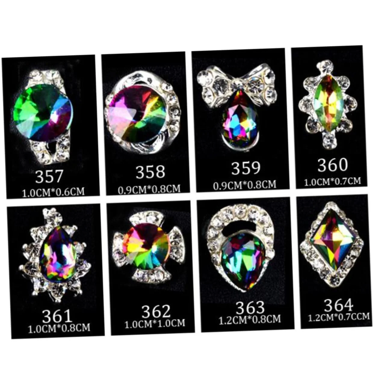 Украшения для ногтей Housoutil Кристальные 20 шт разноцветные стразы AB-бриллианты, случайный стиль, фото №5
