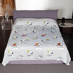 Покрывало Kanguru Флисовое одеяло для двуспальной кровати Микрофибра Snoopy Peanuts Серый, 230 x 230 см Летнее одеяло Покрывало для спальни - Фото 1