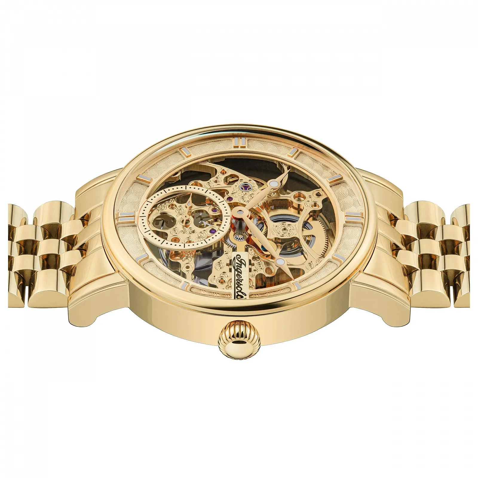 Мужские автоматические часы Ingersoll The Herald 40 мм со скелетовидным циферблатом и браслетом из нержавеющей стали, фото №5 Мужские автоматические часы Ingersoll The Herald 40 мм со скелетовидным циферблатом и браслетом из нержавеющей стали, фото №5