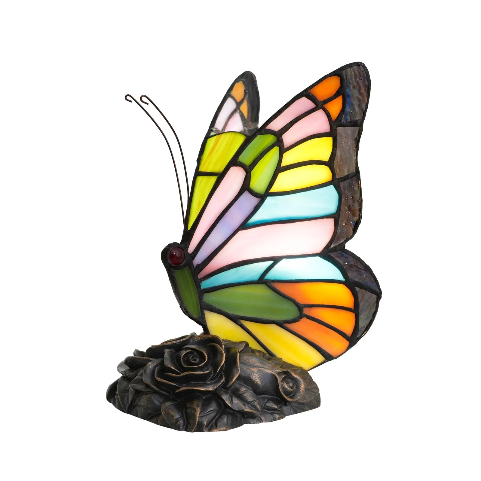 Настільна лампа Tiffany Style Butterfly Кольорове вітражне скло Різнокольоровий, фото №1