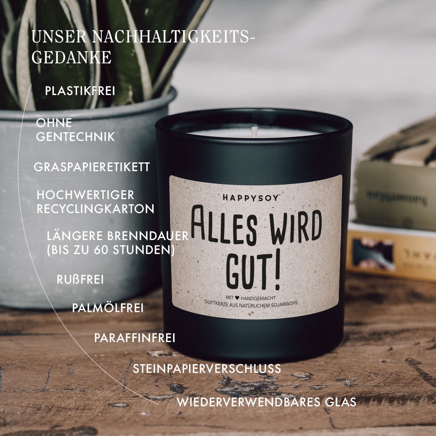 Свеча Happysoy Alles wird gut Ароматическая в стекле 100% Натуральная Ручная работа Веганская, фото №3 Свеча Happysoy Alles wird gut Ароматическая в стекле 100% Натуральная Ручная работа Веганская, фото №3