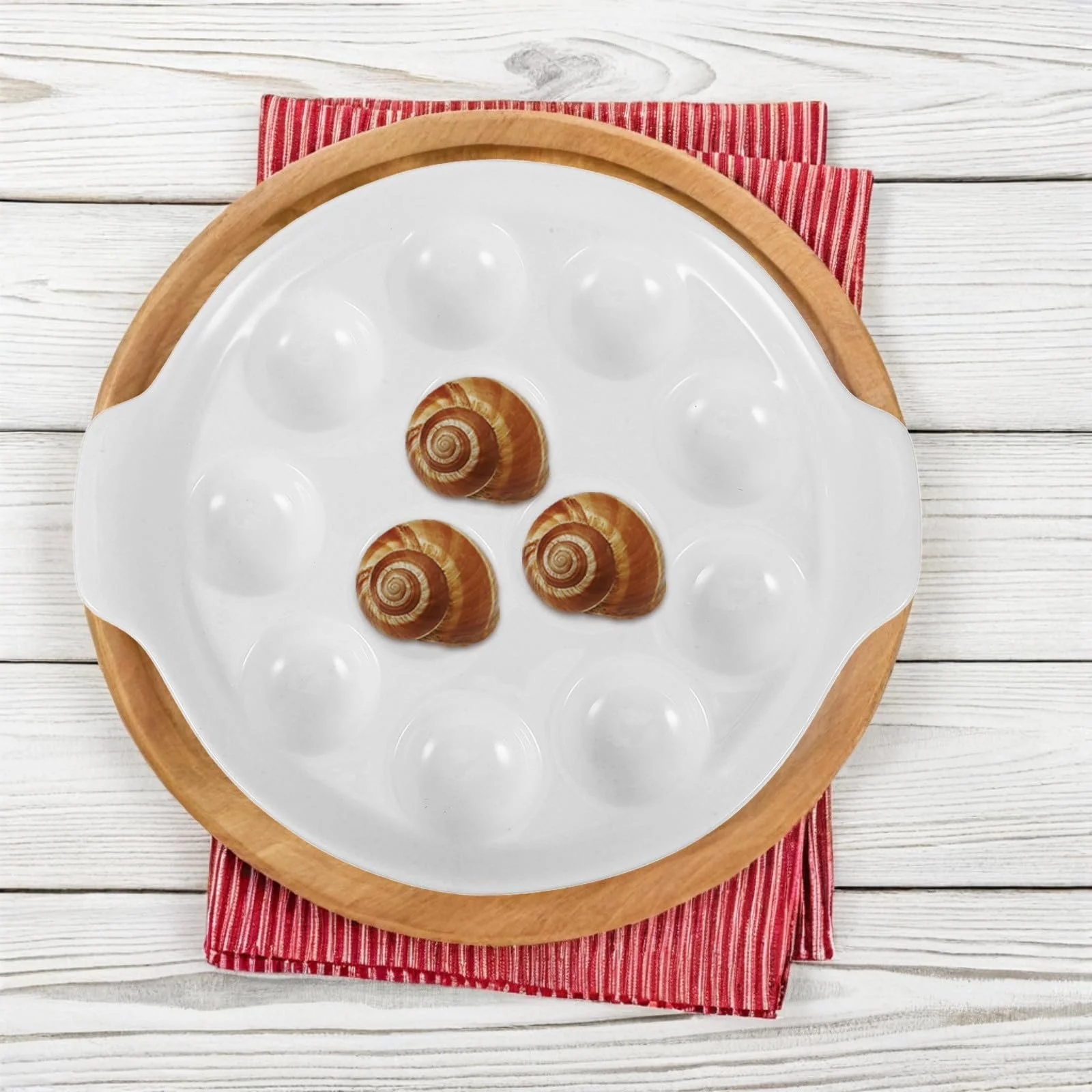 Форма для запекания улиток керамическая TOYANDONA на 12 ячеек с ручками 10 дюймов White, фото №7