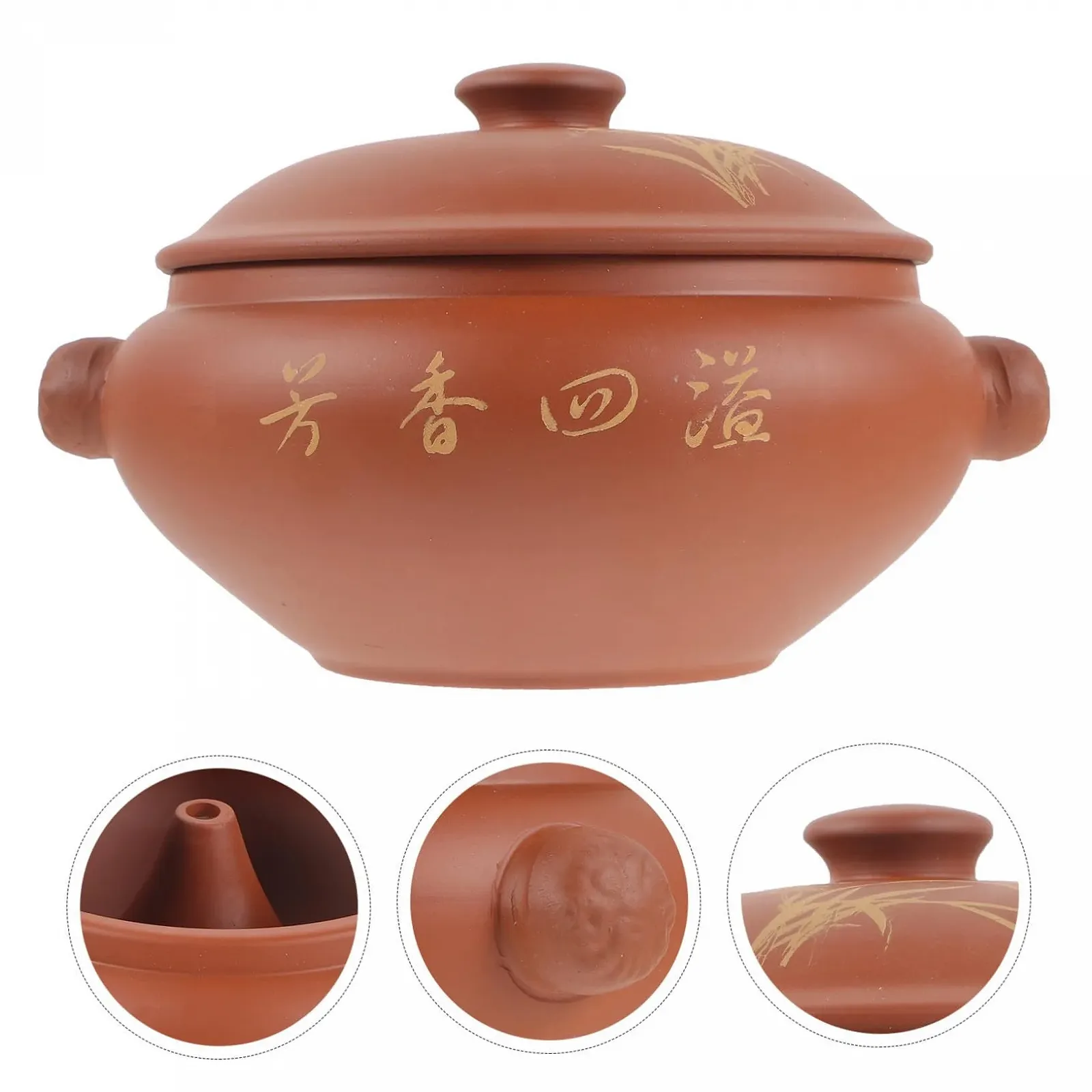 Кастрюля-пароварка керамическая с крышкой традиционная белая, фото №3