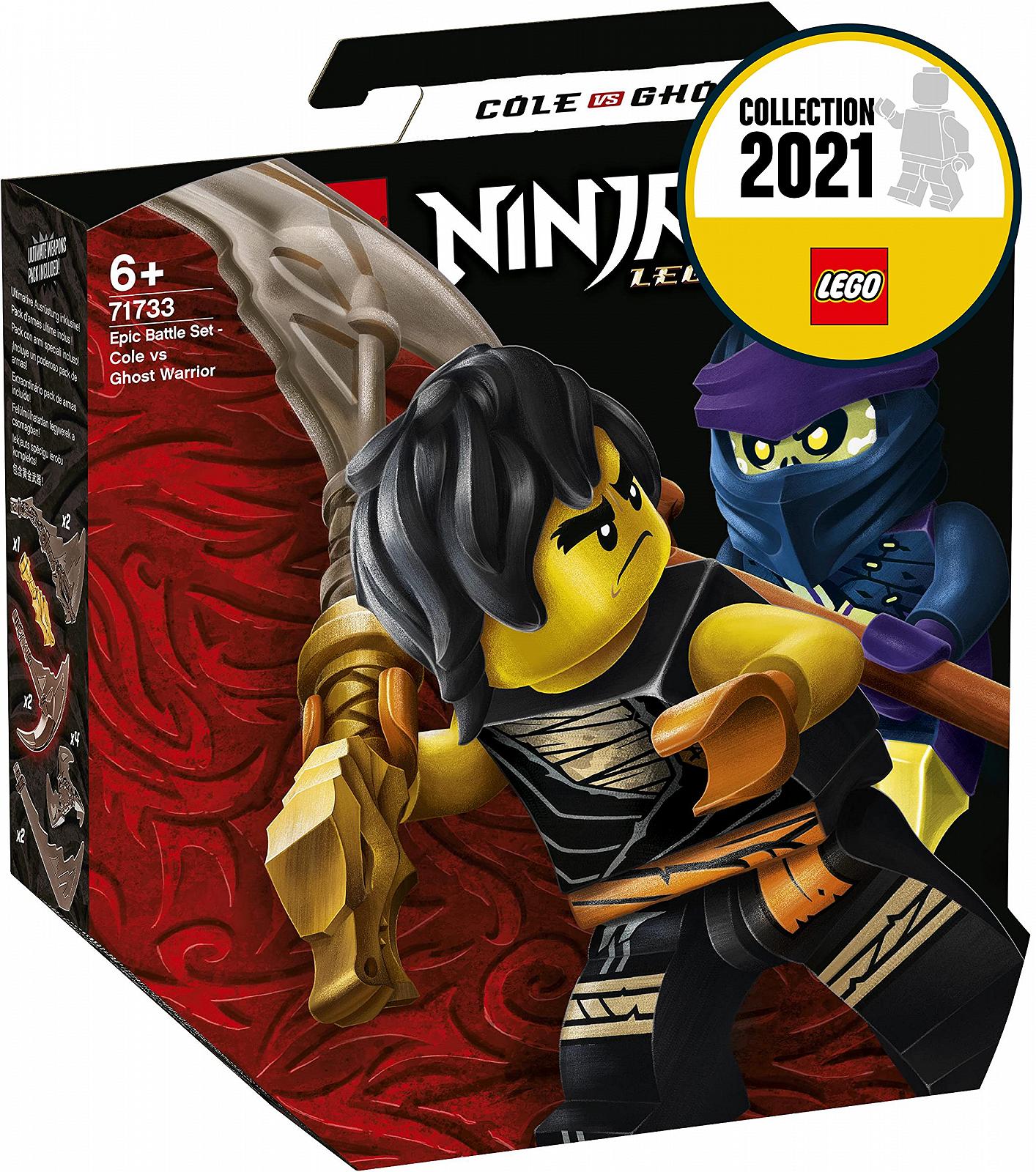 LEGO Ninjago Боевой набор Коул против Призрачного Бойца, Игровой набор с вращающейся игрушкой и 2 ниндзя бойцами, Мини фигурки, 71733, фото №2