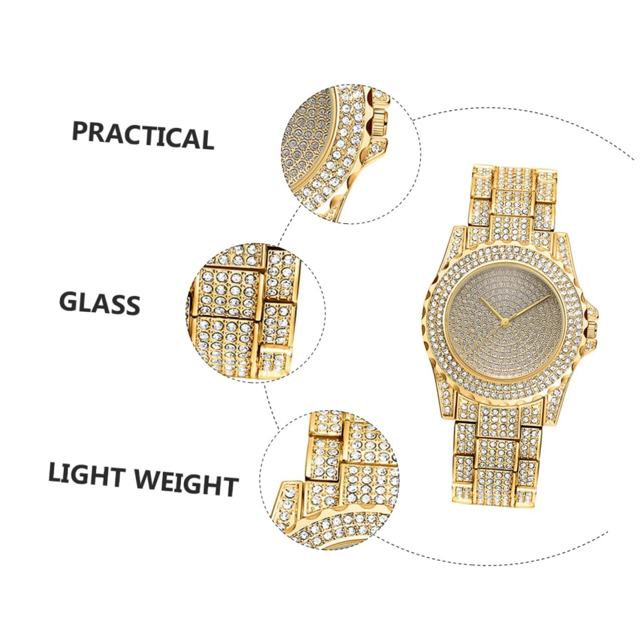 Годинник Кварцовий LIFKOME Жіночий з Блискучим Ремінцем з Нержавіючої Сталі, фото №4