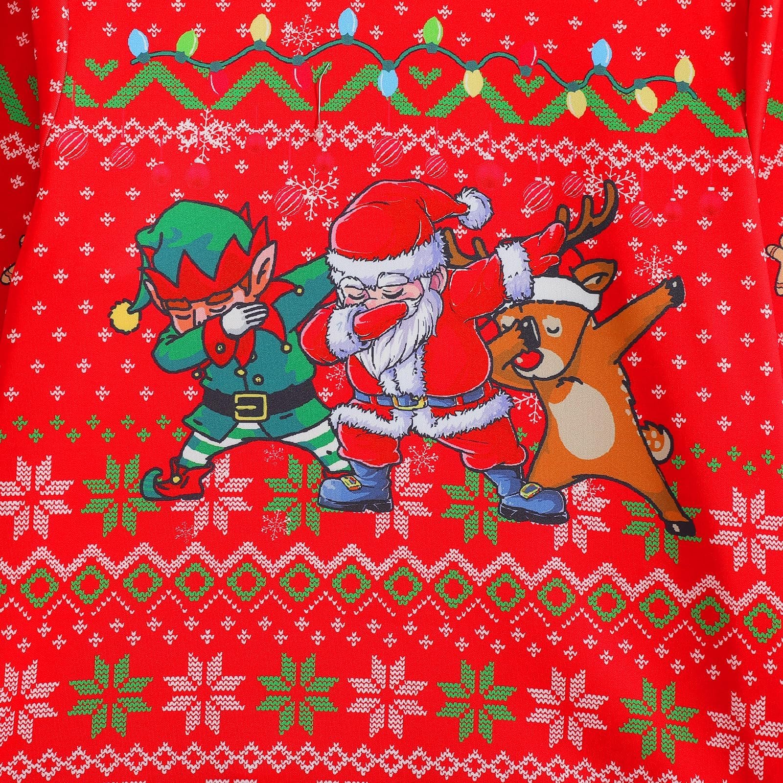 Худі Momkonzz Різдвяний Светр для Хлопчиків Санта Ельф Собака Принт, фото №6