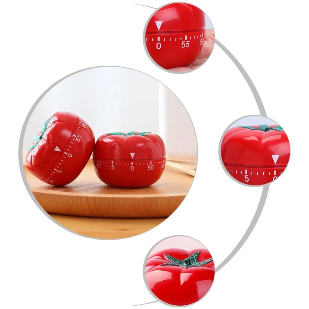 Кухонный таймер механический Luxshiny Tomato 2 штуки 60 минут форма томата, фото №9