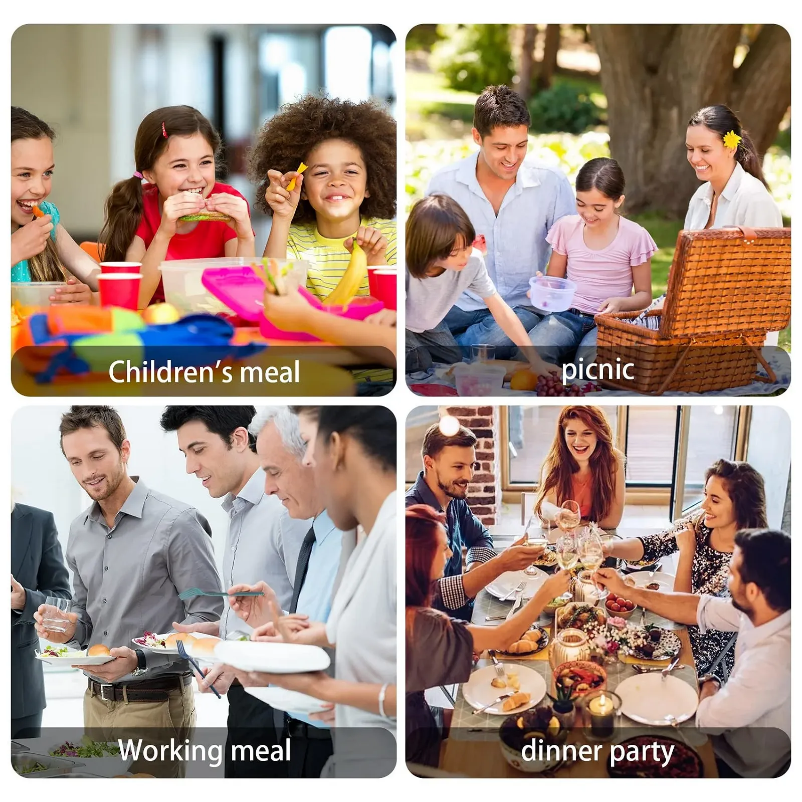 Набор дорожных столовых приборов на 2 персоны Plastic Многоразовые Портативные, фото №6 Набор дорожных столовых приборов на 2 персоны Plastic Многоразовые Портативные, фото №6