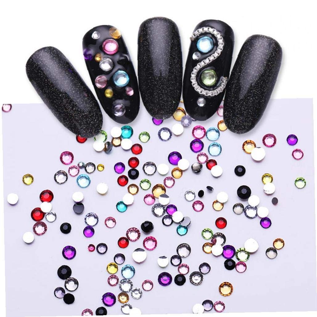 Стразы для ногтей Плоские Разноцветные Кристаллы Смешанный Размер 2000 шт/пакет, фото №4