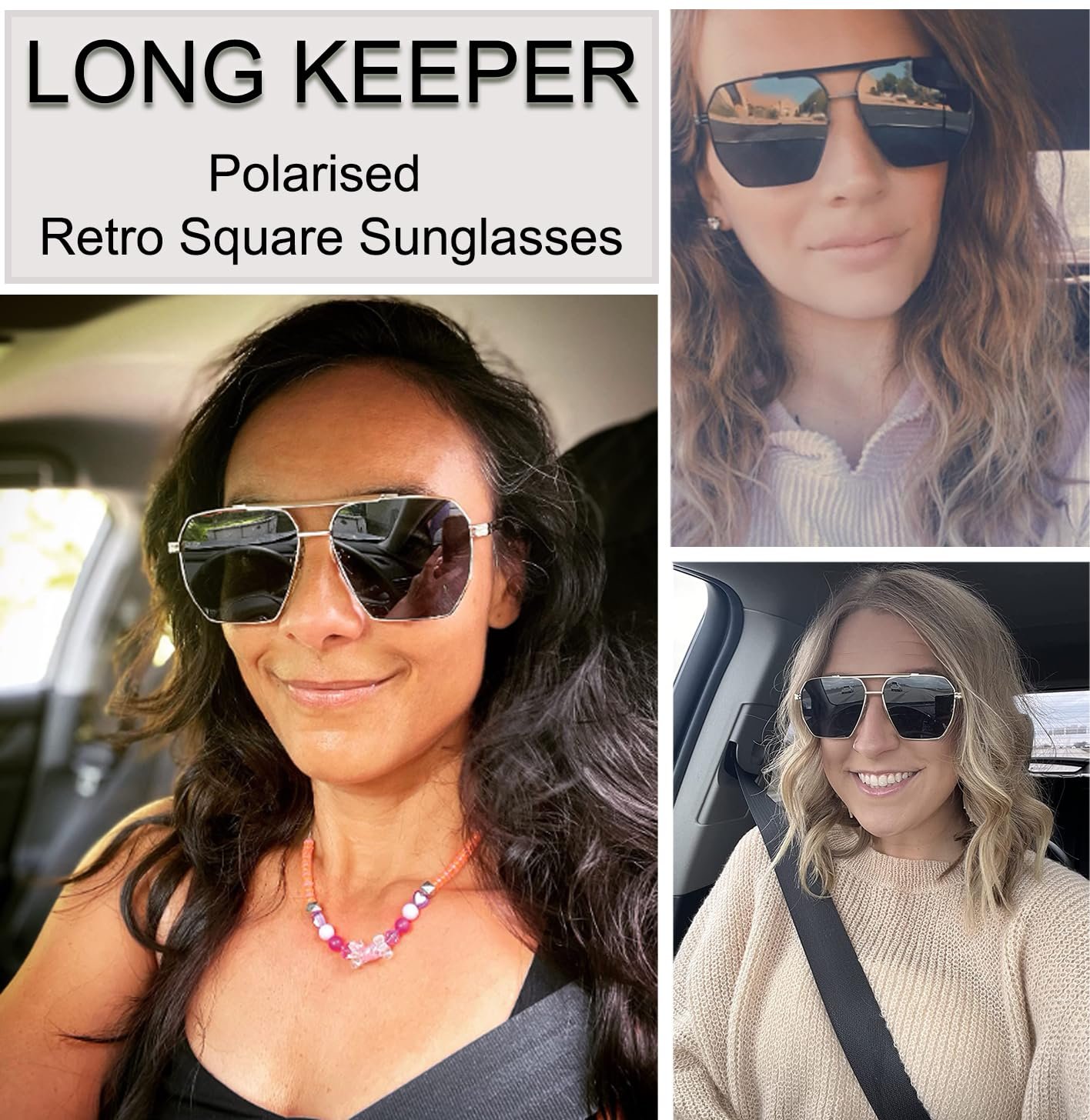 Солнцезащитные очки Авиаторы Long Keeper Retro Поляризованные Металлическая оправа, фото №7