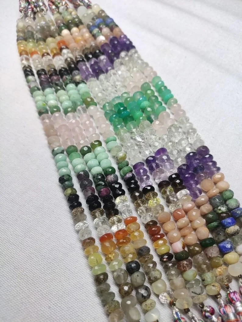 Намистини Круглі грановані Натуральний Multi Beads 8-9 мм, фото №3