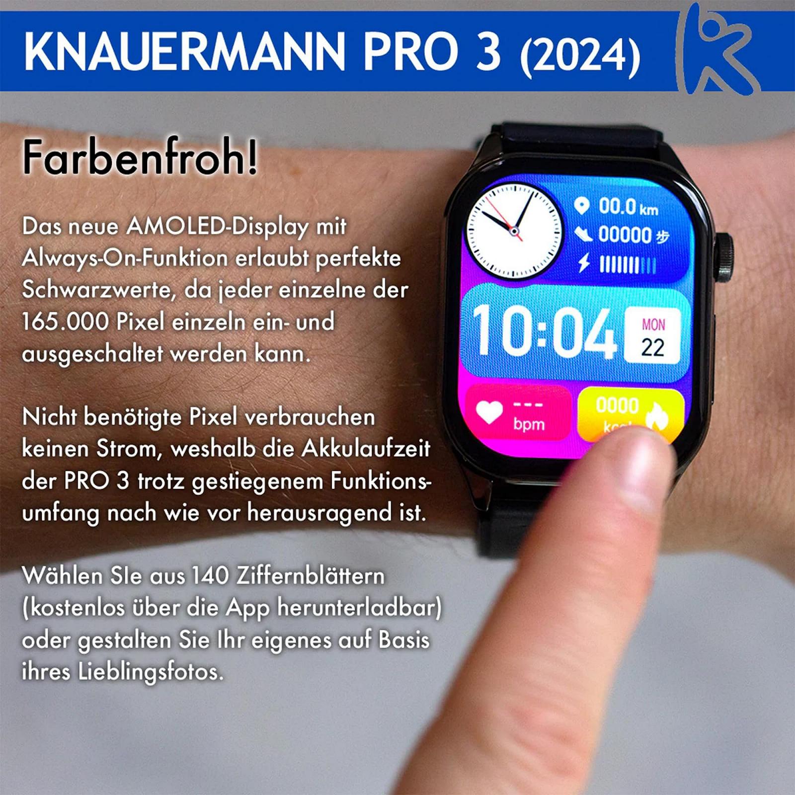 Смарт-часы Knauermann PRO 3 (2024) Черные, Черный силикон, Regular, Modern and functional, фото №9