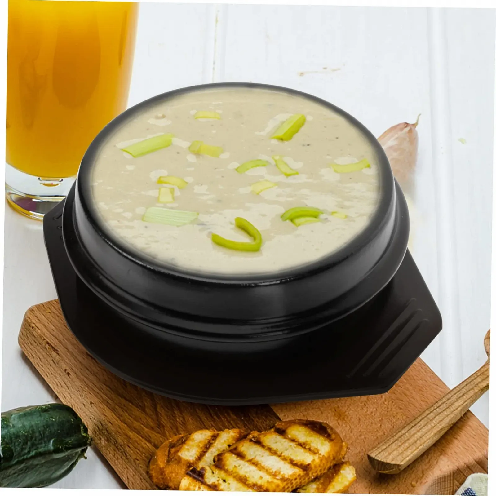 Горшок для бибимбапа Ceramic с ручкой и ложкой антипригарный, фото №3