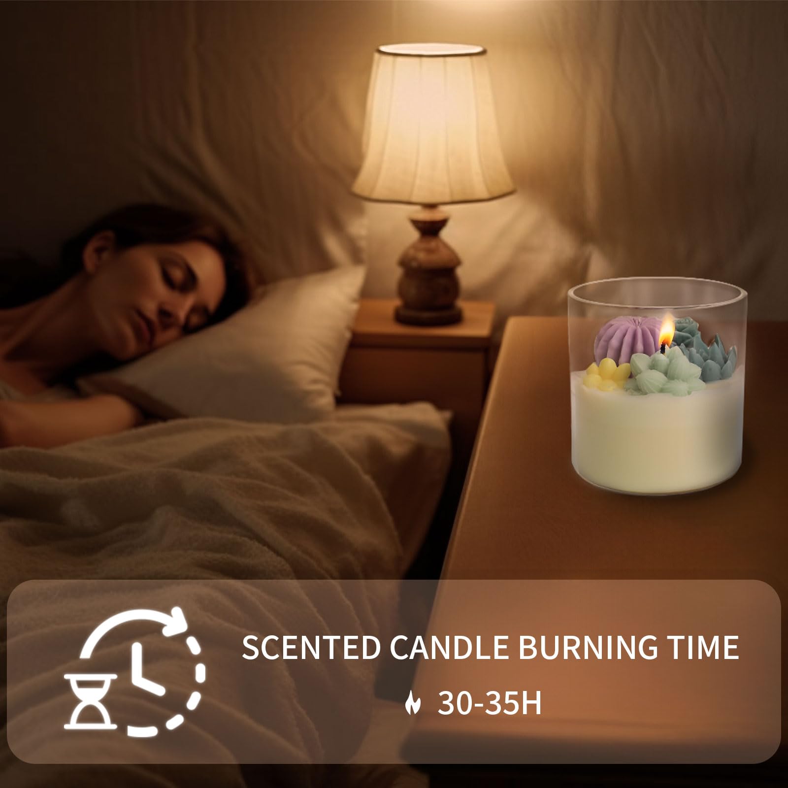 Свеча Yunkctuk Cactus Handmade Scented Candles Natural Soy Wax Autumn Milk Flavour 650 г, фото №4