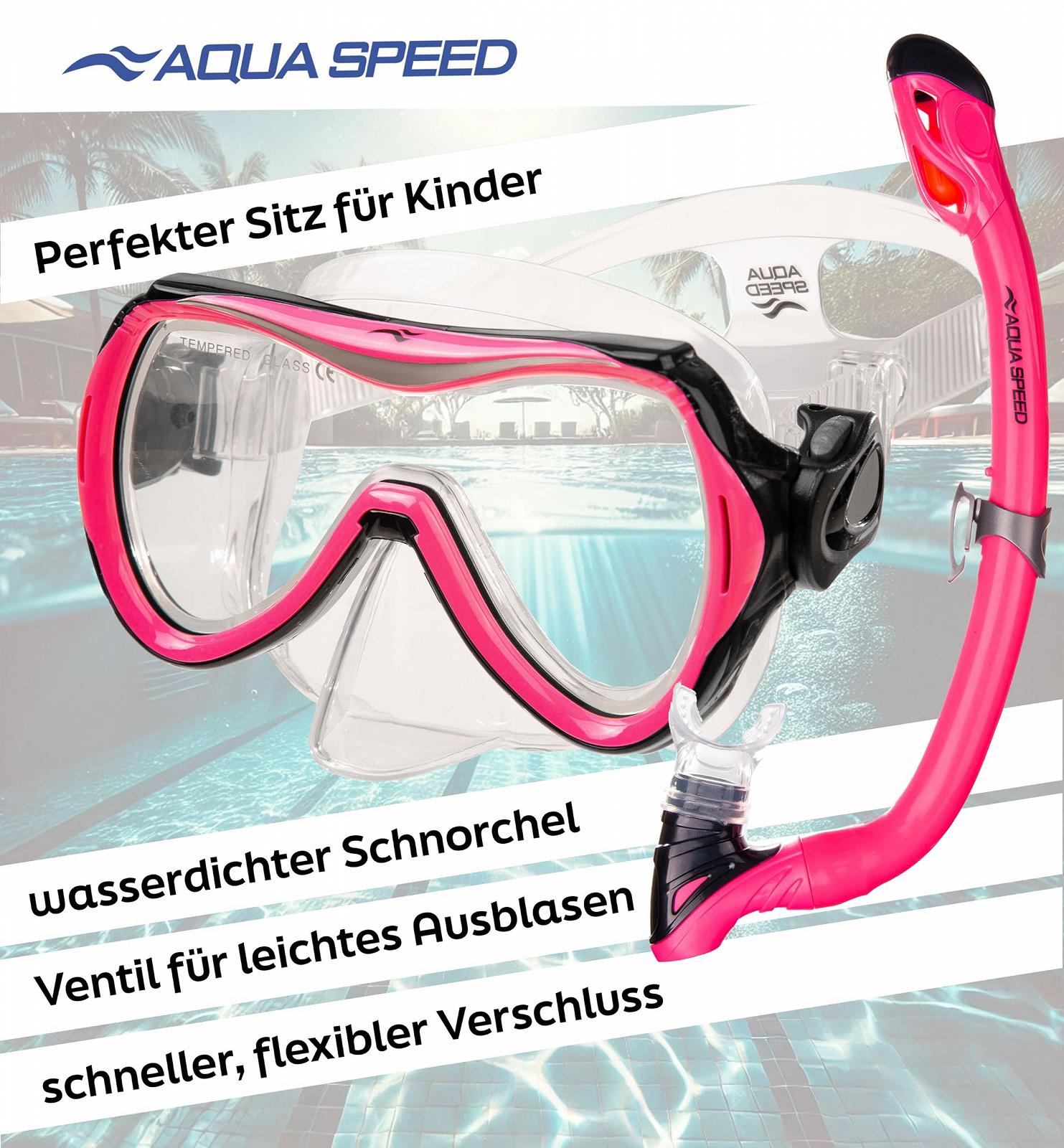 Набір для снорклінгу Aqua Speed Alize з дитячою маскою для дайвінгу Samos, сітчастою сумкою та серветкою з мікрофібри, фото №3