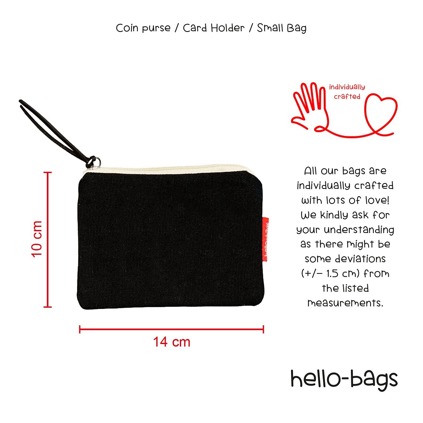 Гаманець/маленька сумка на блискавці hello-bags 100% REAL ecru/black, фото №5