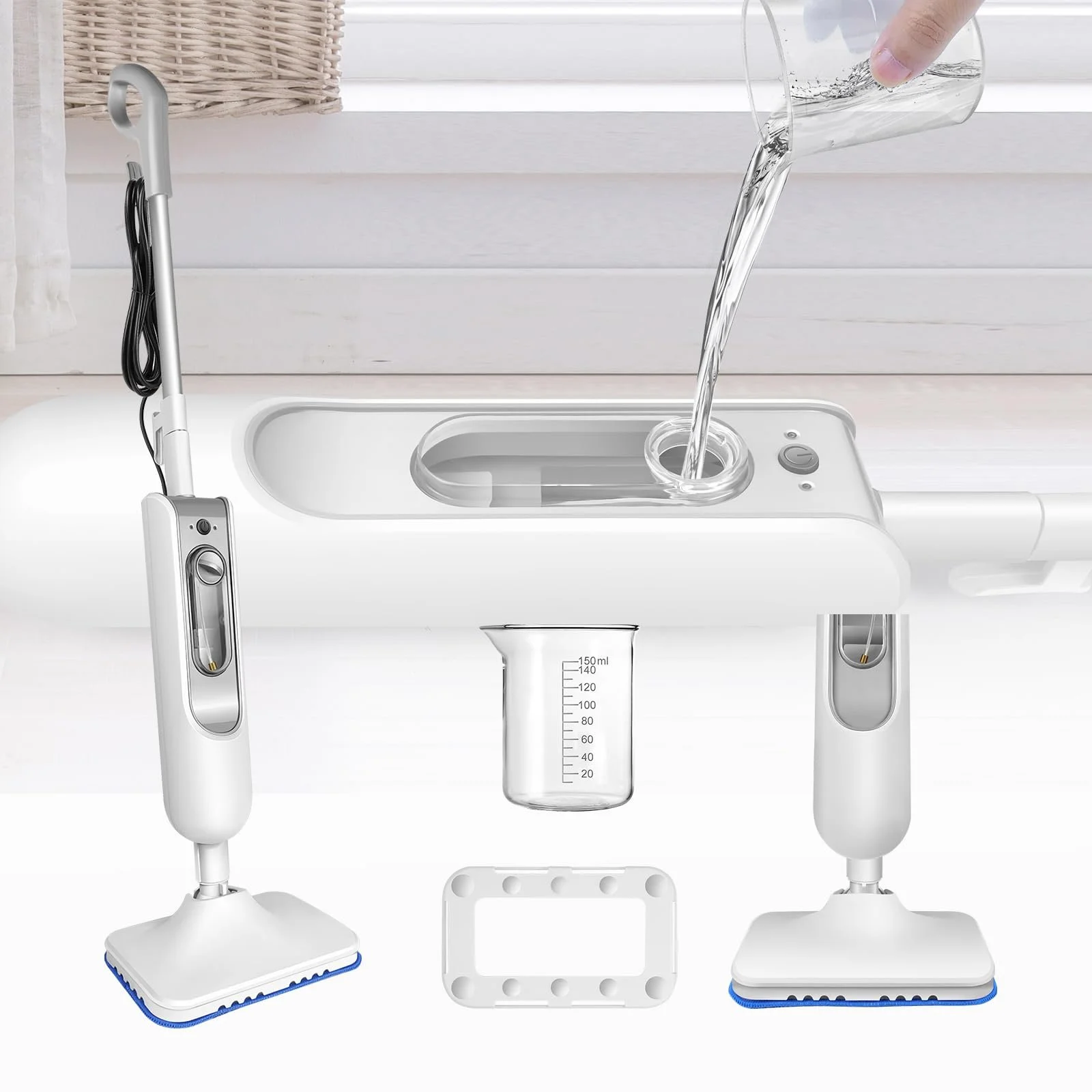 Паровая швабра Electric Floor 400 мл 2 моющиеся насадки для твердых полов, фото №1 Паровая швабра Electric Floor 400 мл 2 моющиеся насадки для твердых полов, фото №1