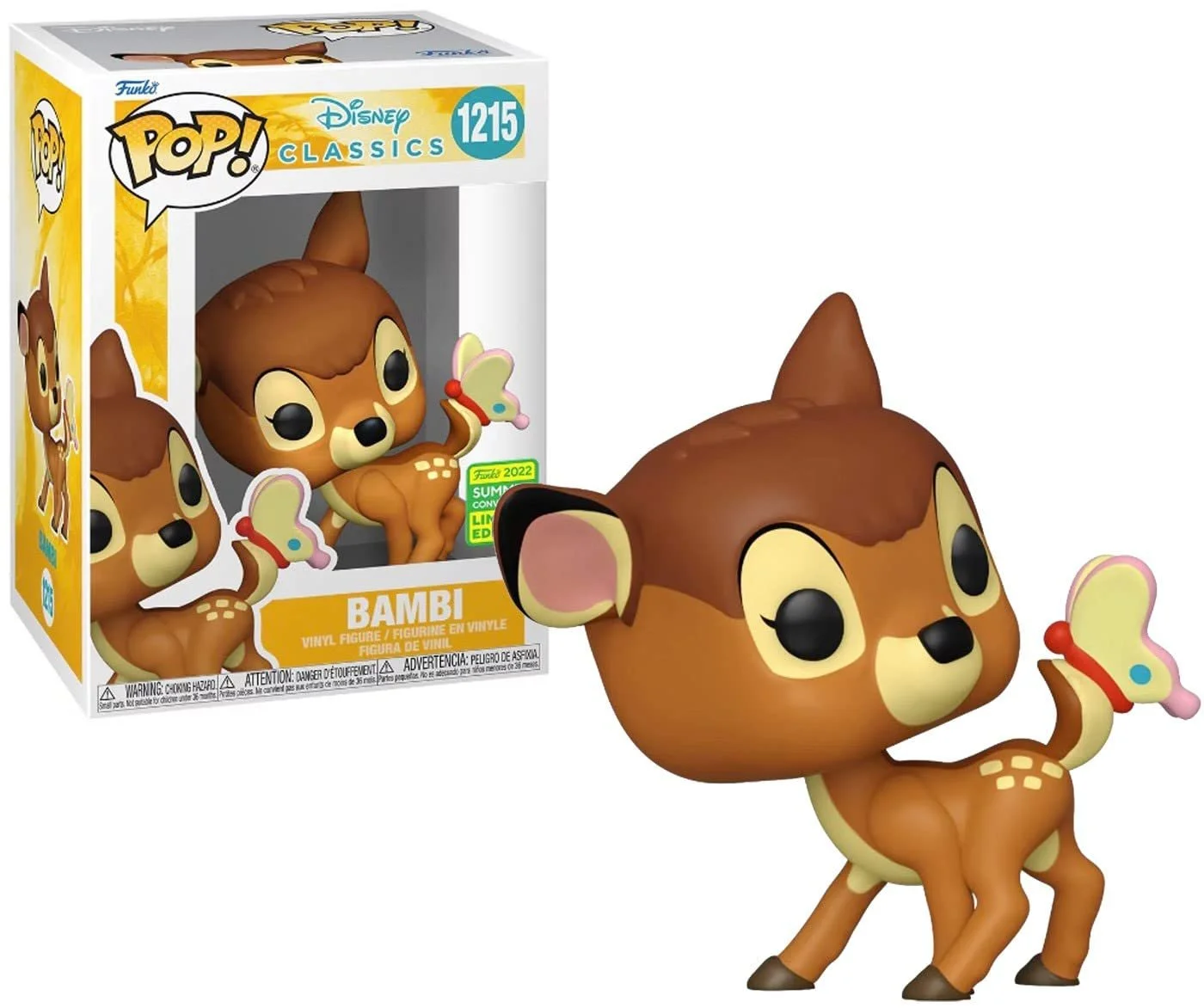 Вінілова фігурка Funko Pop! Disney Bambi with Butterfly 2022 Summer Convention Exclusive, фото №1