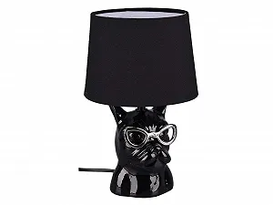 Настільна лампа керамічна з тканинним абажуром E14 29 см чорна - Фото 1