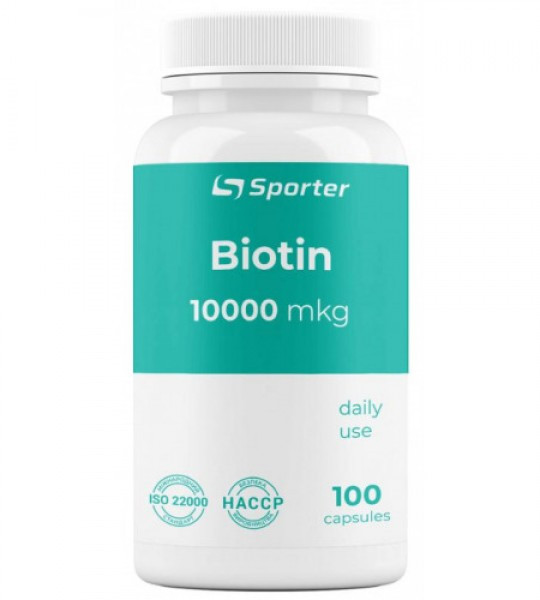 Биотин Sporter Biotin 10000 mkg 100caps, фото №1 Биотин Sporter Biotin 10000 mkg 100caps, фото №1