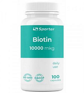 Биотин Sporter Biotin 10000 mkg 100caps - Фото 1
