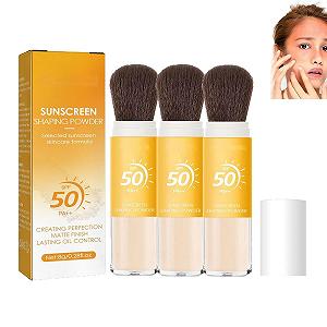 Пудра для фиксации макияжа с солнцезащитой SPF 50 с кистью, для контроля жирности, натуральный матовый финиш, легкая и дышащая, с солнцезащитой для всех типов кожи - Фото 1