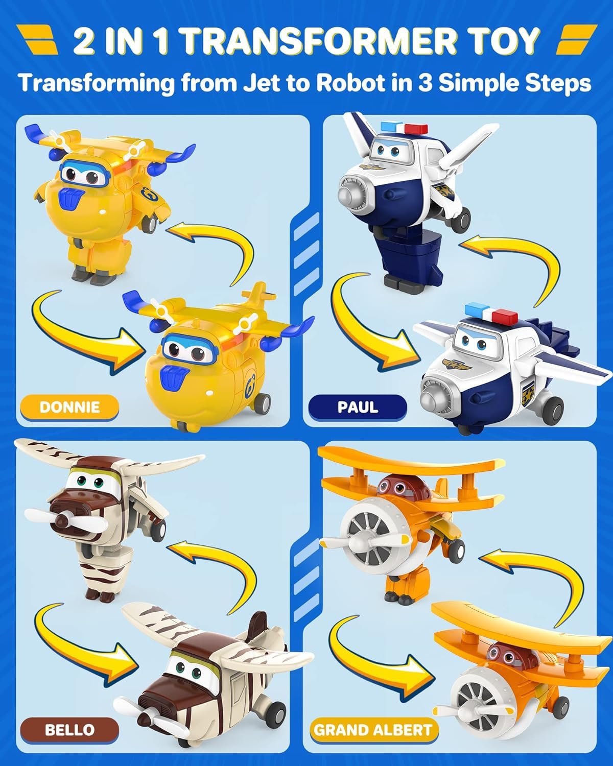 Фигурки Transform-a-Bots Alpha Group Co., Ltd. Super Wings World Airport Crew Series 1 Коллекционный набор 15 штук 5,1 см, фото №5