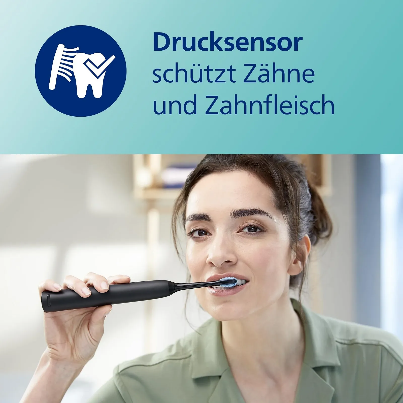 Электрическая зубная щетка Philips ExpertClean 7300 HX9601/02 Звуковая с датчиком давления и дорожным футляром Черная, фото №6