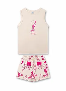 Пижама Sanetta для девочек Короткая Розовый - Фото 1